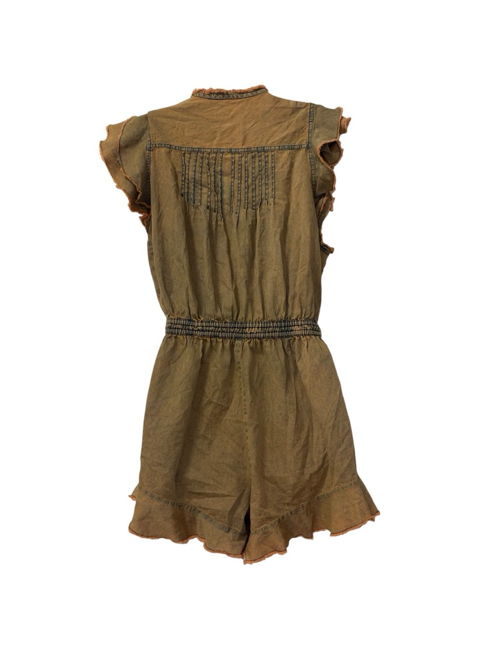 Free People Taupe Ruffle Romper - Picture 5 of 6